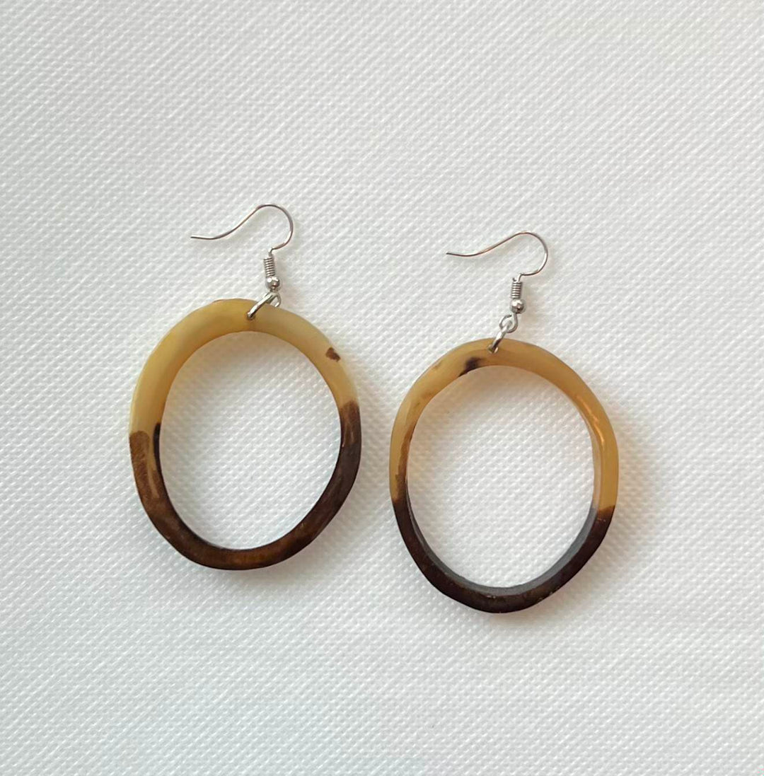African Cow Horn Earrings