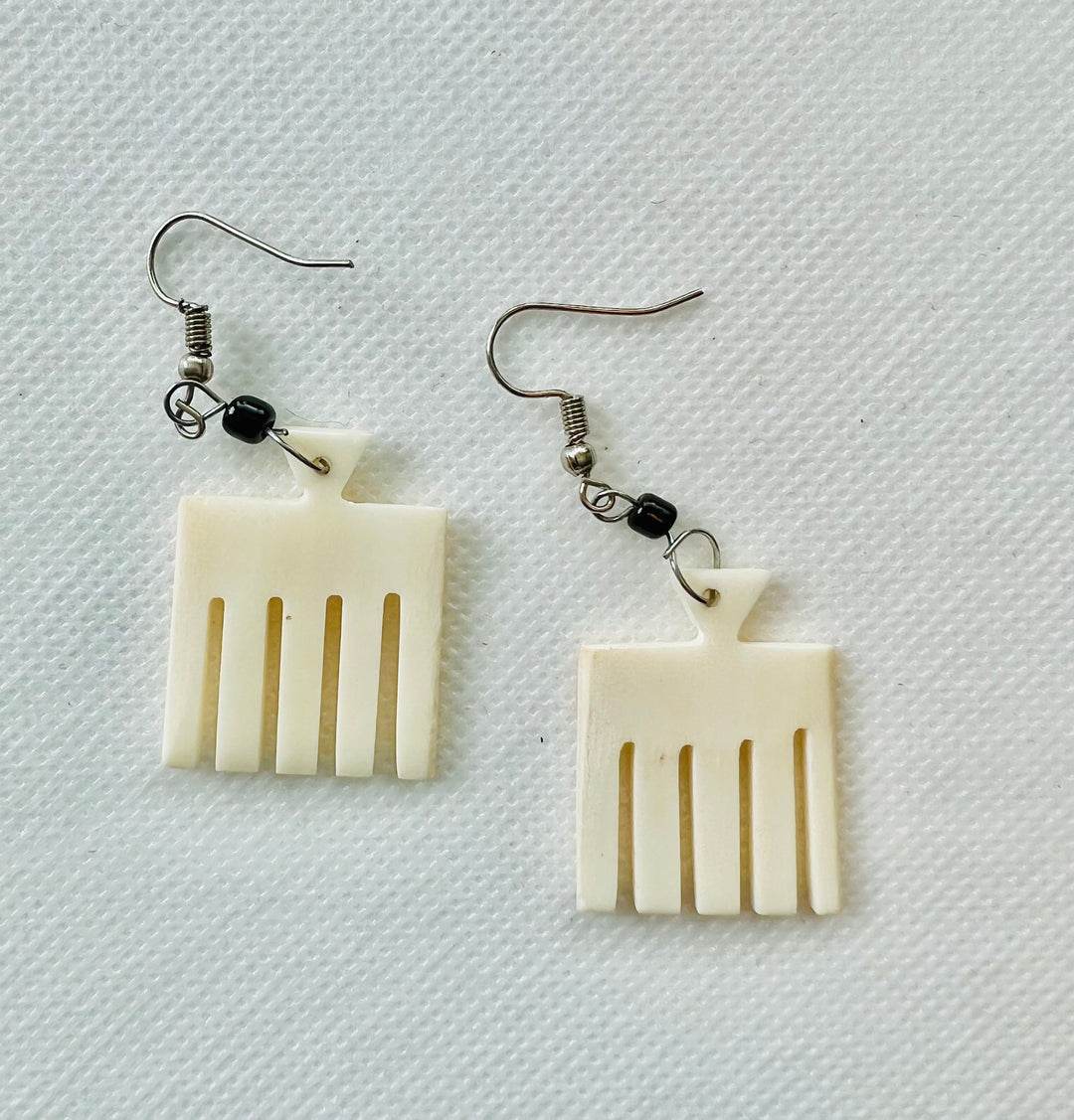 African Cow Horn Earrings