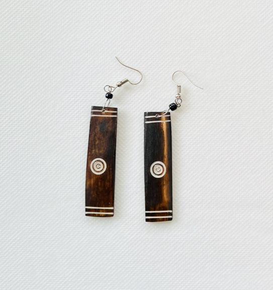 African Cow Horn Earrings