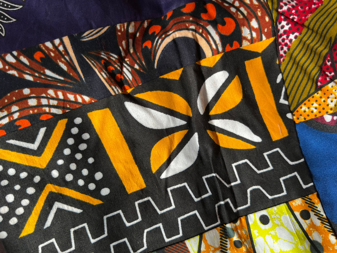 African Fabric Crossbody Zippered Bag