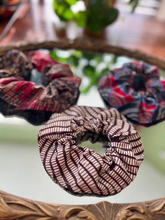 African Fabric Scrunchies - Set of 2